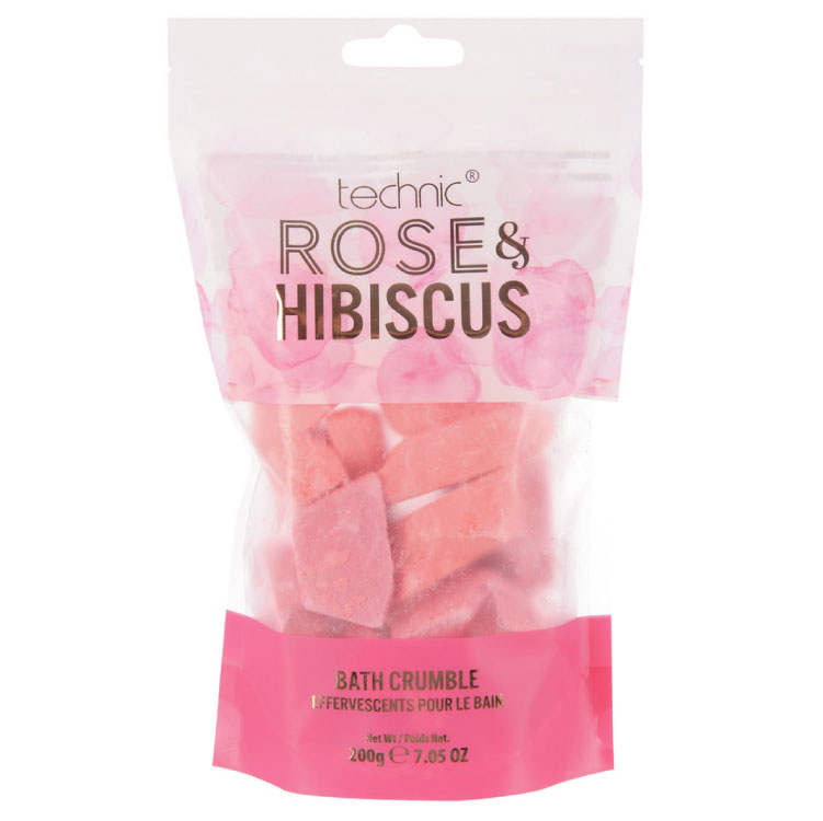 TECHNIC Šumivé kousky do koupele růže a Ibišek Rose & Hibiscus Bath Crumble