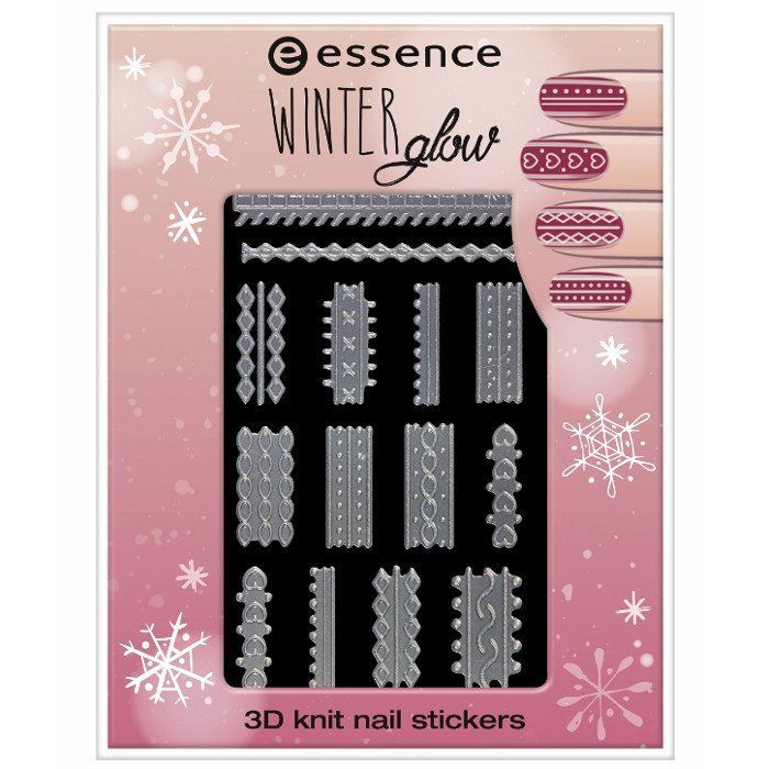 Essence Limitka Winter Glow Nalepky Na Nehty 3d Knit 01 Cold Hands Warm Hearts Normain Kosmeticka Inspirace