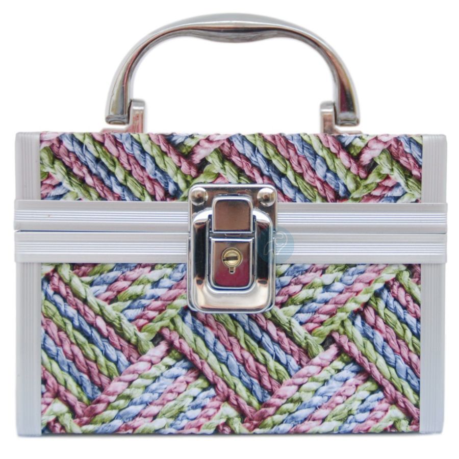 Kosmetický kufr barevný pletený vzor