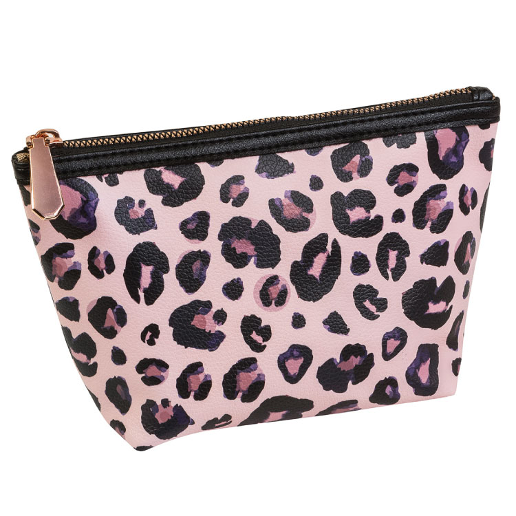 ROYAL Kosmetická taštička růžová se vzorem leoparda PURRFECTION Makeup Bag Link Toiletry Bag
