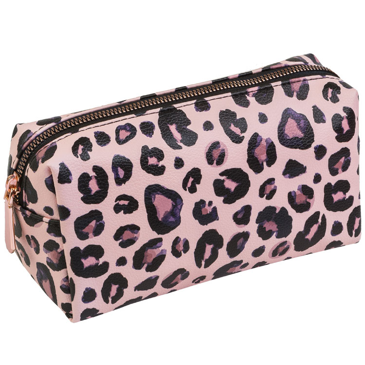 ROYAL Kosmetická taštička růžová se vzorem leoparda PURRFECTION Cosmetic Bag