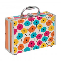 Hliníkový kosmetický kufr vybavený s květinami