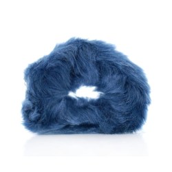 TRD Chlupatá kožešinová modrá gumička do vlasů GUM251 8cm