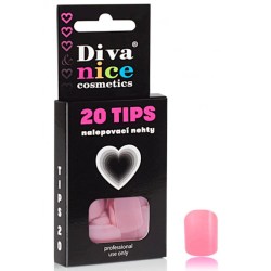 DIVA & NICE COSMETICS Nalepovací umělé nehty světle růžové Baby Pink mat 07 TIPS 20