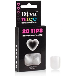 DIVA & NICE COSMETICS Nalepovací umělé nehty bílé perleťové 05 TIPS 20