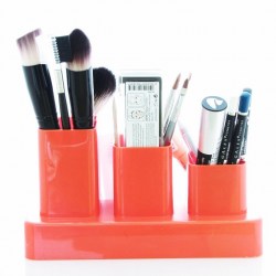 Oranžový lesklý kosmetický organizer 4+1 na štětce a dekorativní kosmetiku