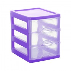 PLASTIC FORTE Kosmetický organizér šuplíkový box na kosmetiku modrý 633793