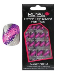 Barevné růžové šedé a fialové samolepící umělé nehty