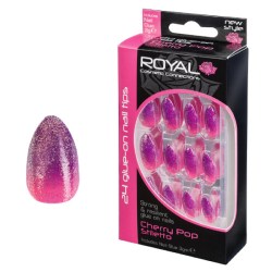 Umělé nalepovací nehty růžovo fialové s perletí