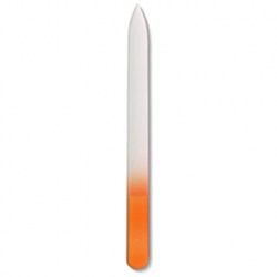 NORMA NAIL CARE Skleněný pilník na nehty pískovaný malý oranžový GLASS NAIL FILE 8,5cm