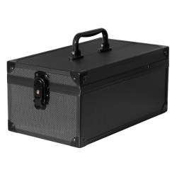 Kosmetický kufr vybavený černý matný pevný uzamykatelný rozjížděcí