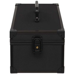 Kosmetický kufr vybavený černý matný pevný uzamykatelný rozjížděcí