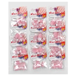 TRD FALSE NAILS WITH BOX PINK Umělé nehty růžové 12 sad na platě K NAILS