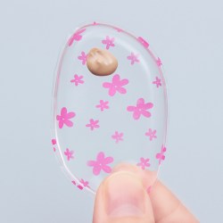 TRD Silikonová gelová houbička na makeup kytička růžová 6,5cm