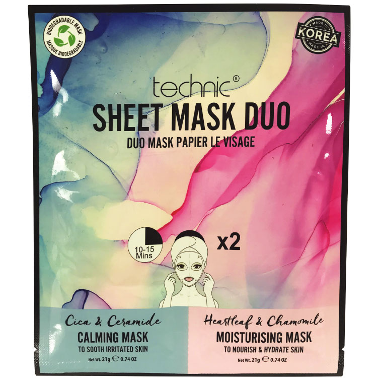 TECHNIC Pleťová maska hydratační a zklidňující Calming & Moisturizing DUO Sheet Mask 2x21g